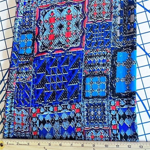 KUT FROM THE KLOTH GRETA JUMPSUIT SZ 6 HALTER TOP PLEATED SIDE POCKETS BLUE RED - Picture 13 of 13